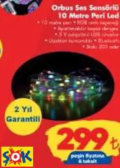 ORBUS SES SENSÖRLÜ 10 METRE PERİ LED ORBUS SES SENSÖRLÜ 10 METRE PERİ LED
